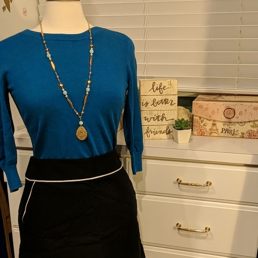 Loft Black A Line Skirt - Picture 2 of 5
